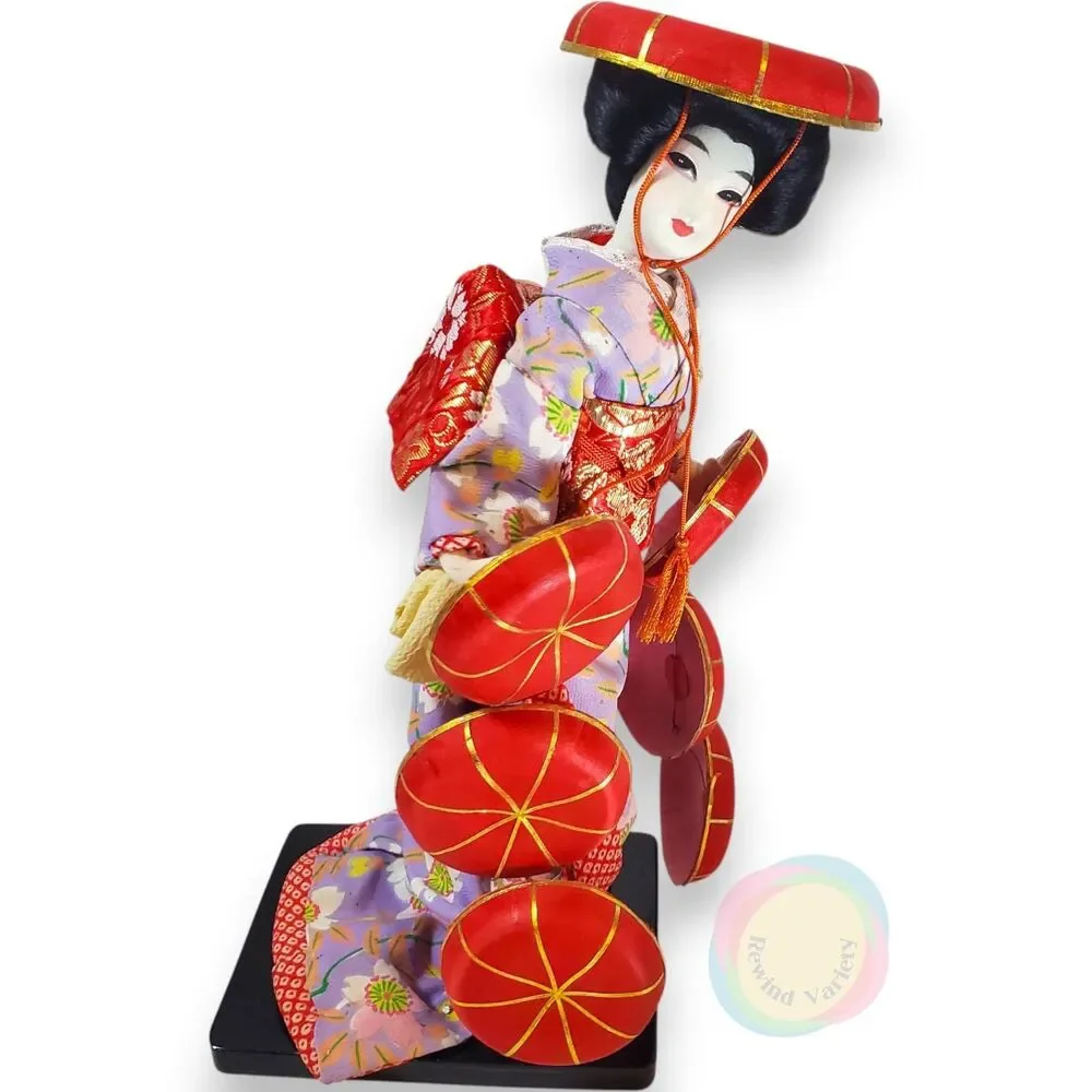 Vintage 1962 1963 Japanese Geisha Dolls Set of 3 11